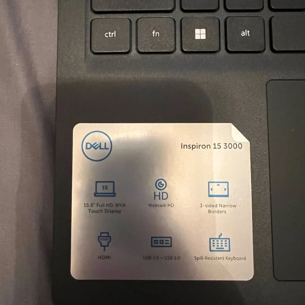Dell core I5 touchscreen laptop